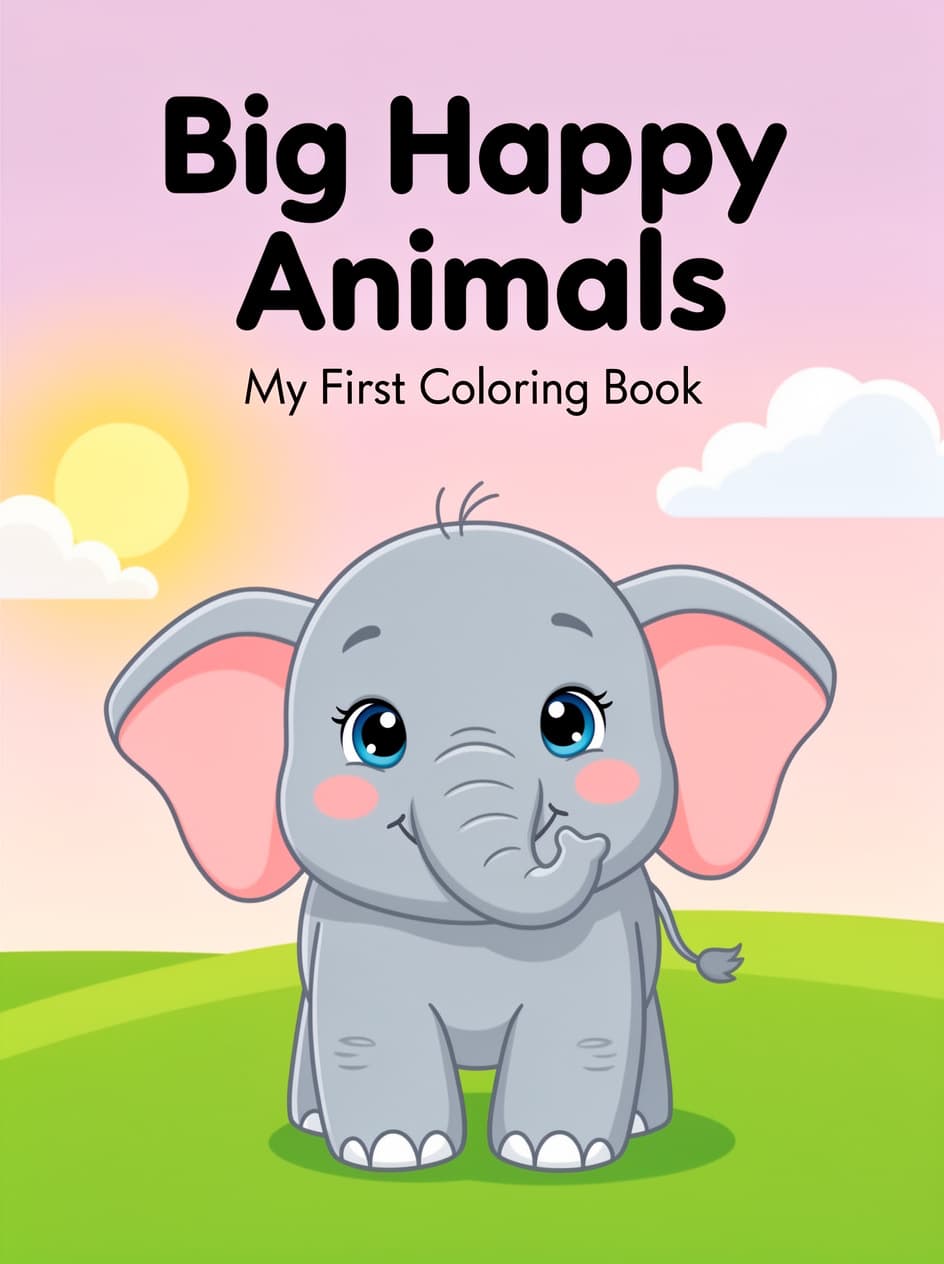 Big Happy Animals — My First Coloring Book
