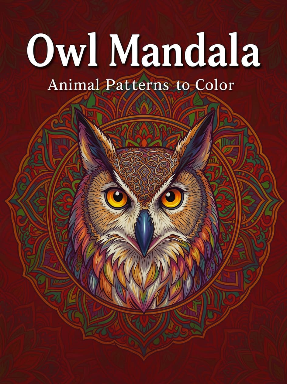 Owl Mandala — Animal Patterns to Color